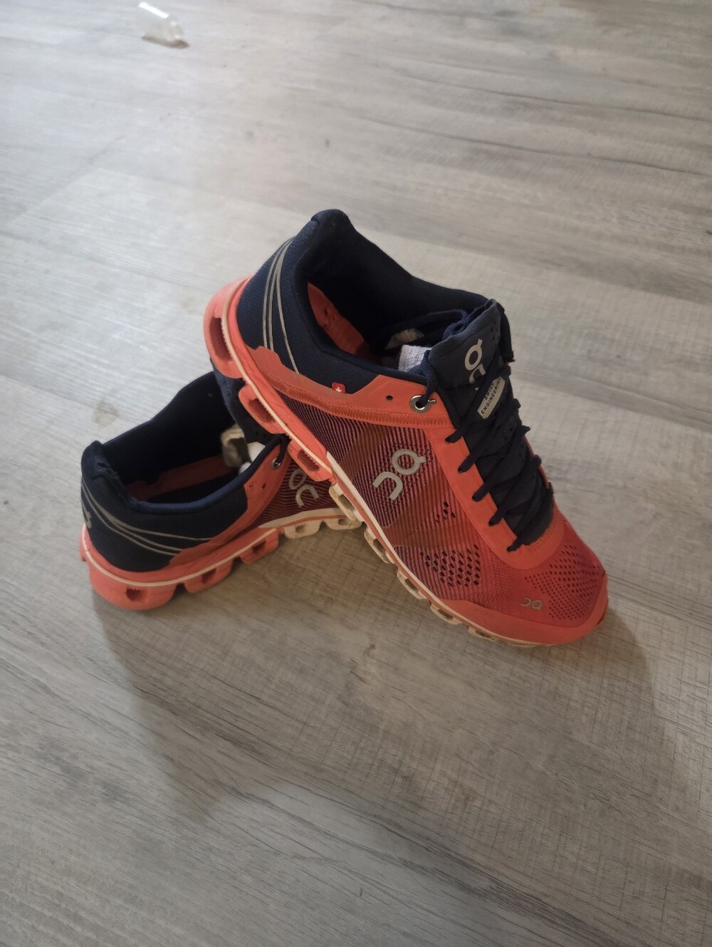 On Running Cloudflow Women's Coral Red/Navy Running Shoes